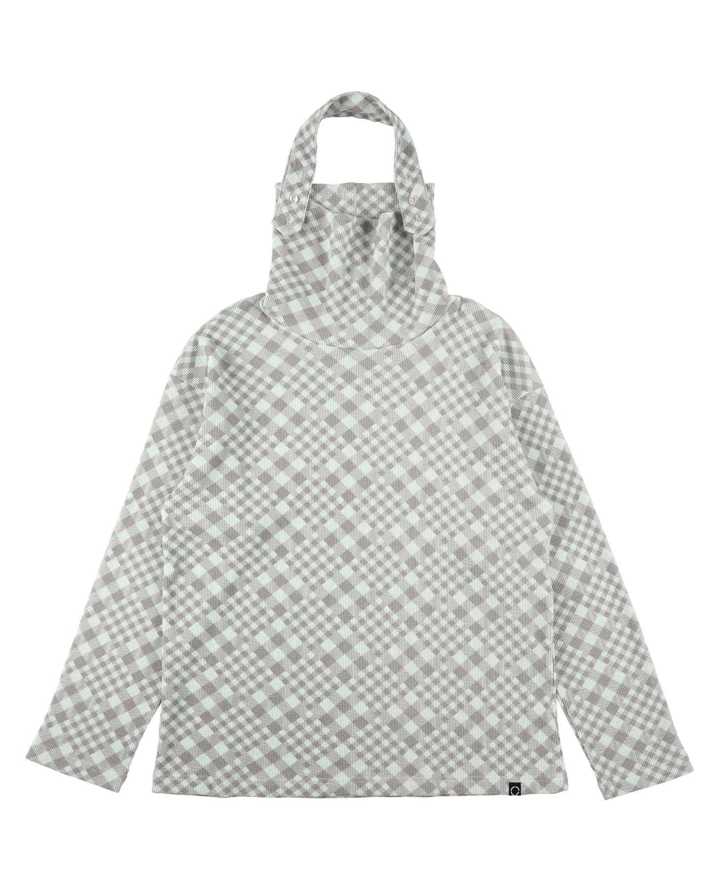 GINGHAM L/S WAFFLE HEAD STRAP THERMAL SKY BLUE