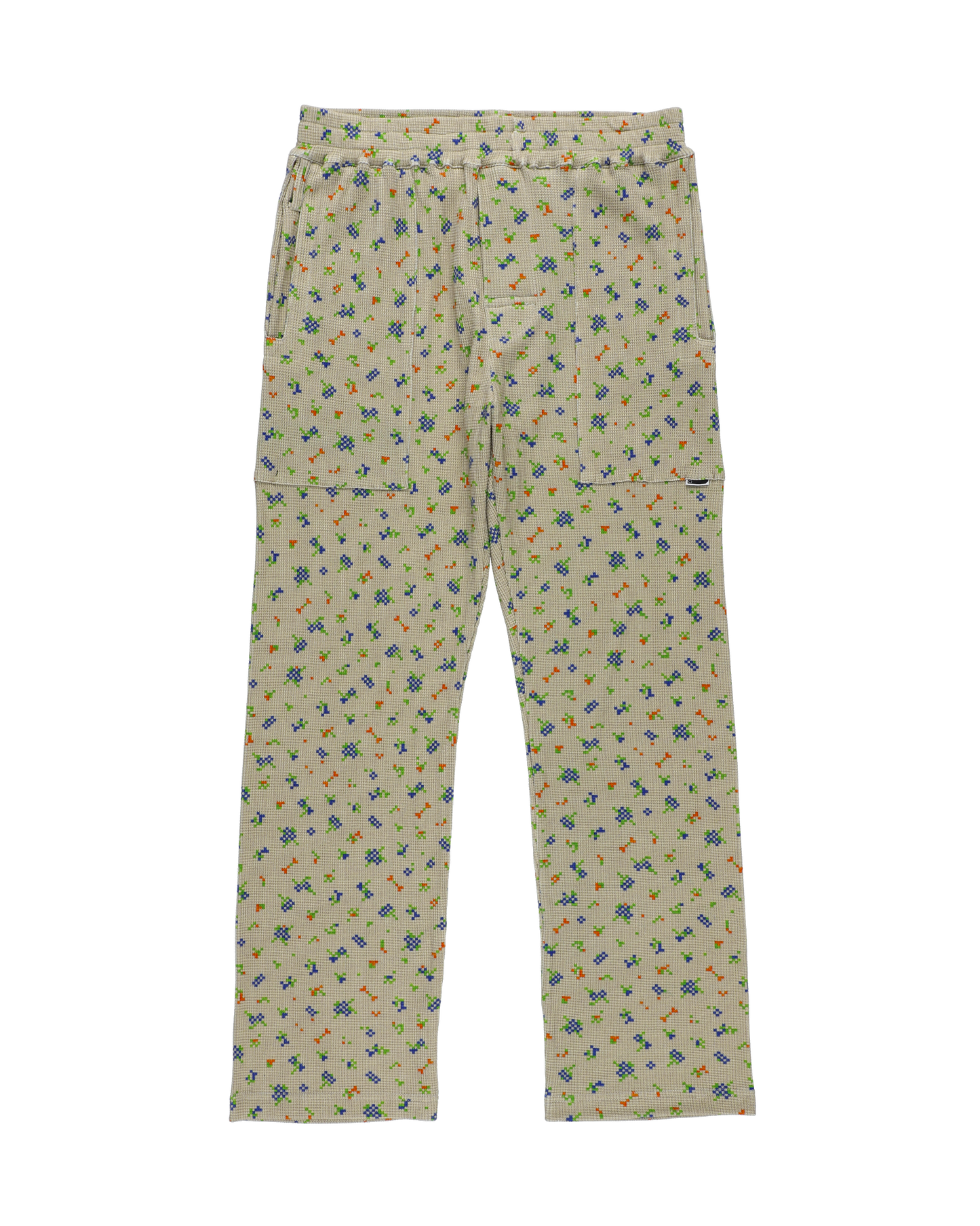 FLOWER WAFFLE PANTS BEIGE