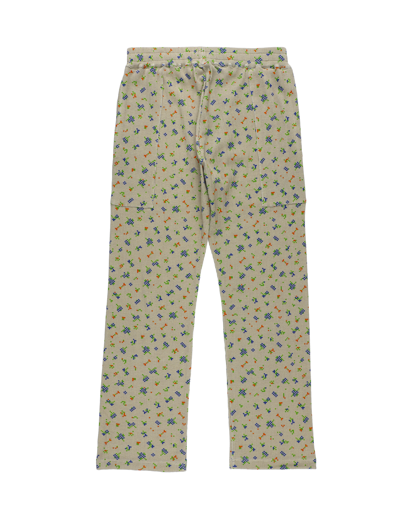 FLOWER WAFFLE PANTS BEIGE