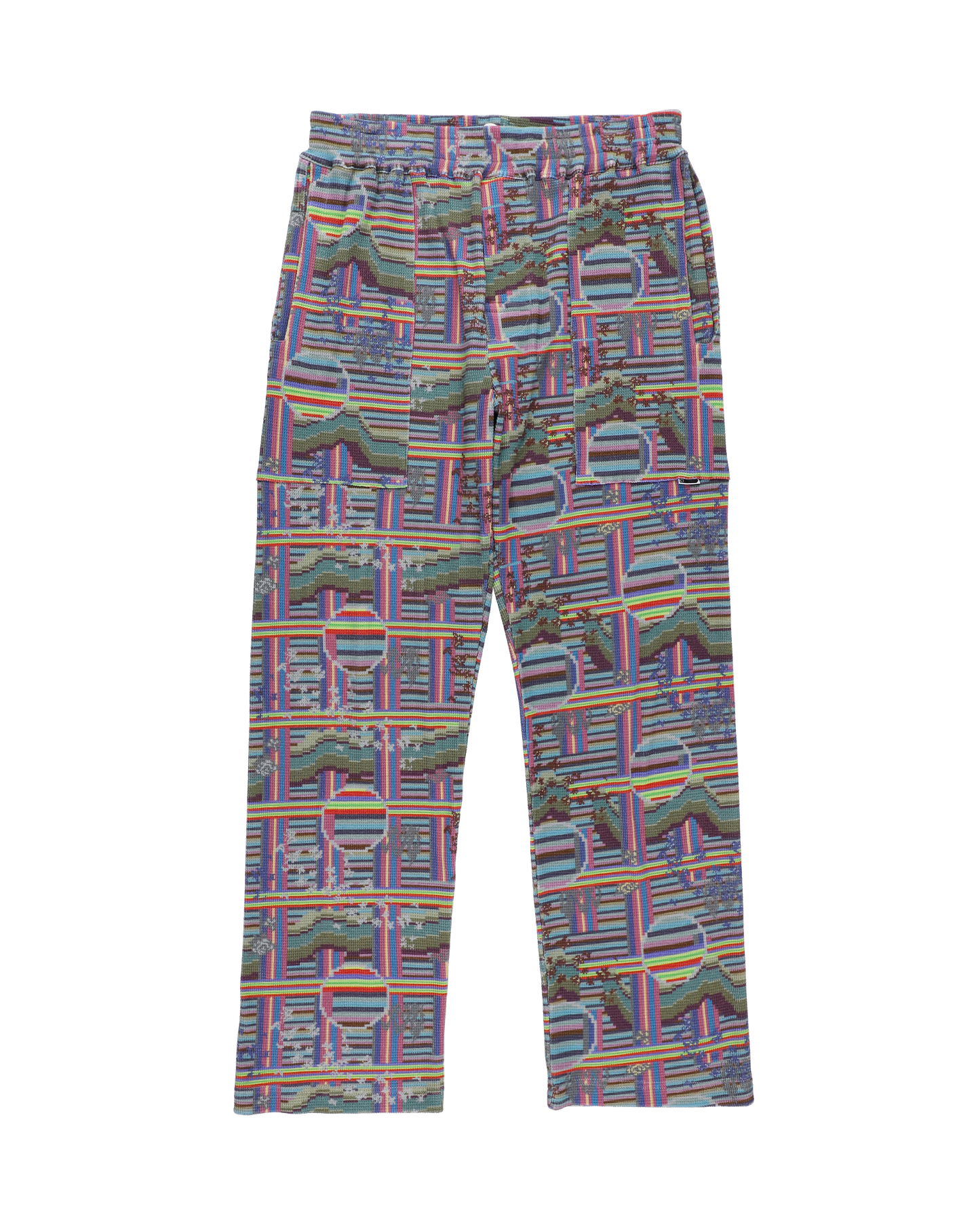 BORDER WAFFLE PANTS RAINBOW