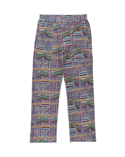 BORDER WAFFLE PANTS RAINBOW