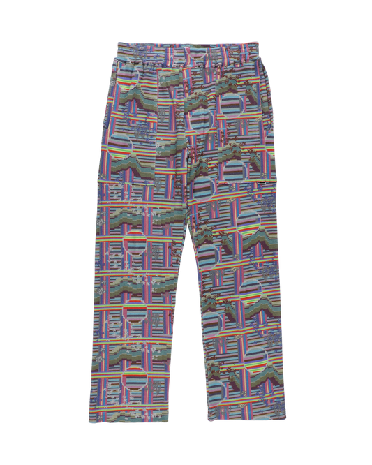 BORDER WAFFLE PANTS RAINBOW