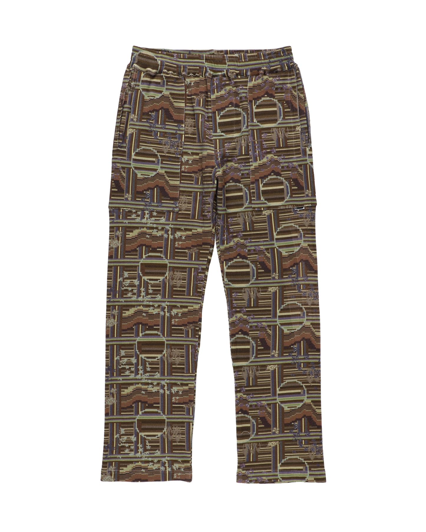 BORDER WAFFLE PANTS SEPIA