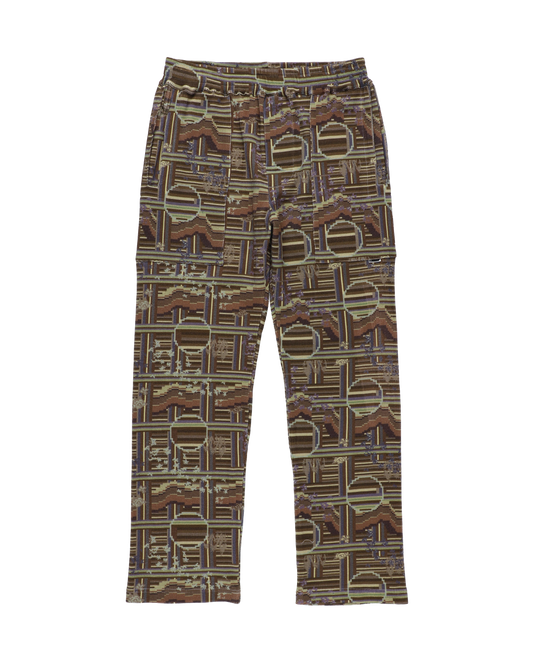 BORDER WAFFLE PANTS SEPIA