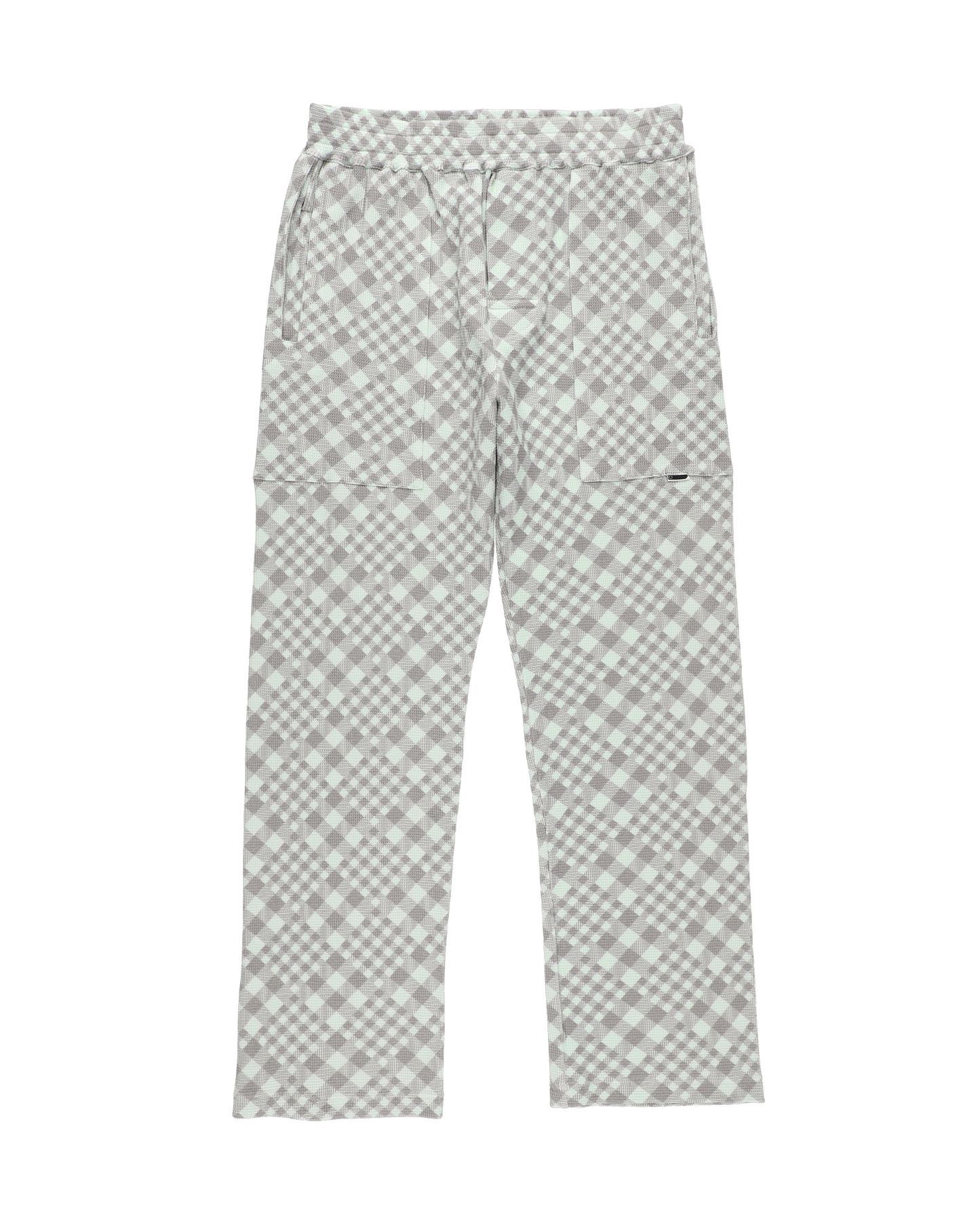 GINGHAM WAFFLE PANTS SKY GREY