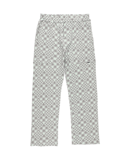 GINGHAM WAFFLE PANTS SKY GREY