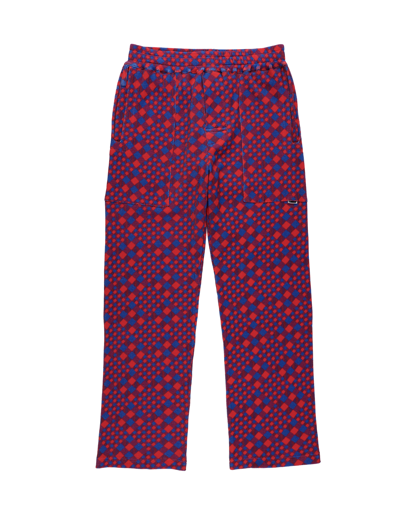 GINGHAM WAFFLE PANTS RED BLUE