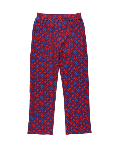GINGHAM WAFFLE PANTS RED BLUE