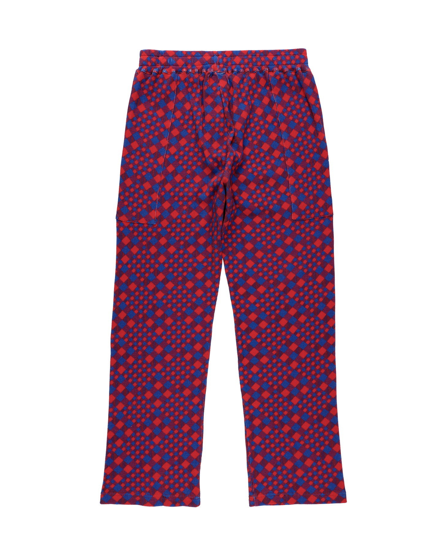 GINGHAM WAFFLE PANTS RED BLUE