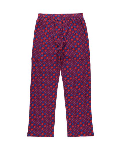 GINGHAM WAFFLE PANTS RED BLUE