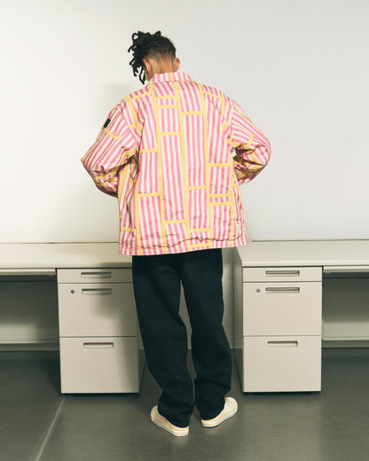 TRIM PATTERN JACKET PINK STRIPE