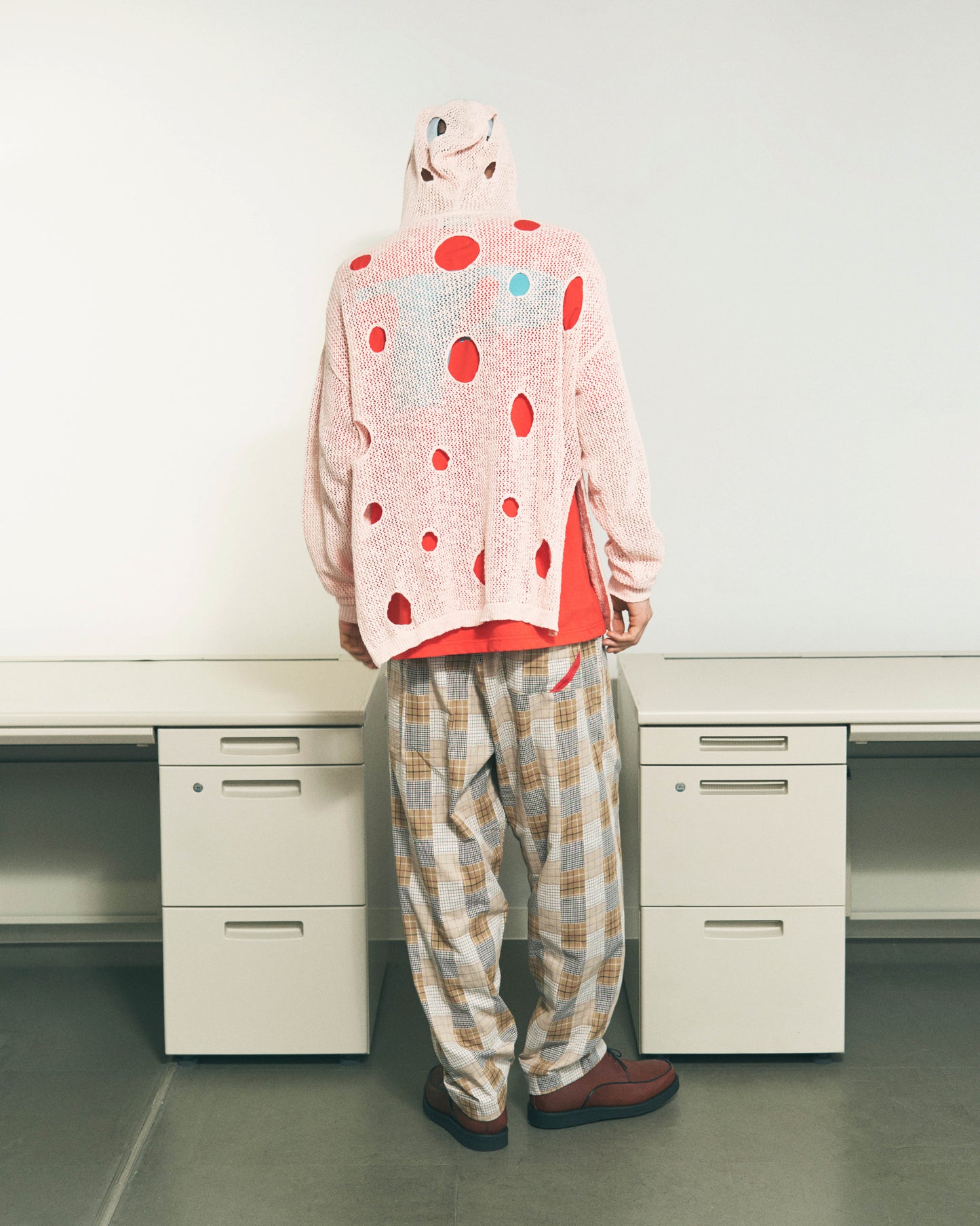 HAND-STENCILED NIGHT PANTS BEIGE