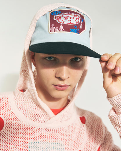 HOLE KNIT HOODIE LIGHT PINK