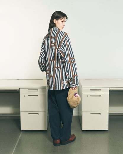 TRIM PATTERN JACKET PINK STRIPE