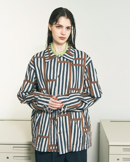 TRIM PATTERN JACKET PINK STRIPE