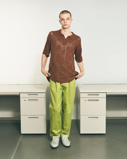 CHECKER WEB SKIPPER POLO BROWN