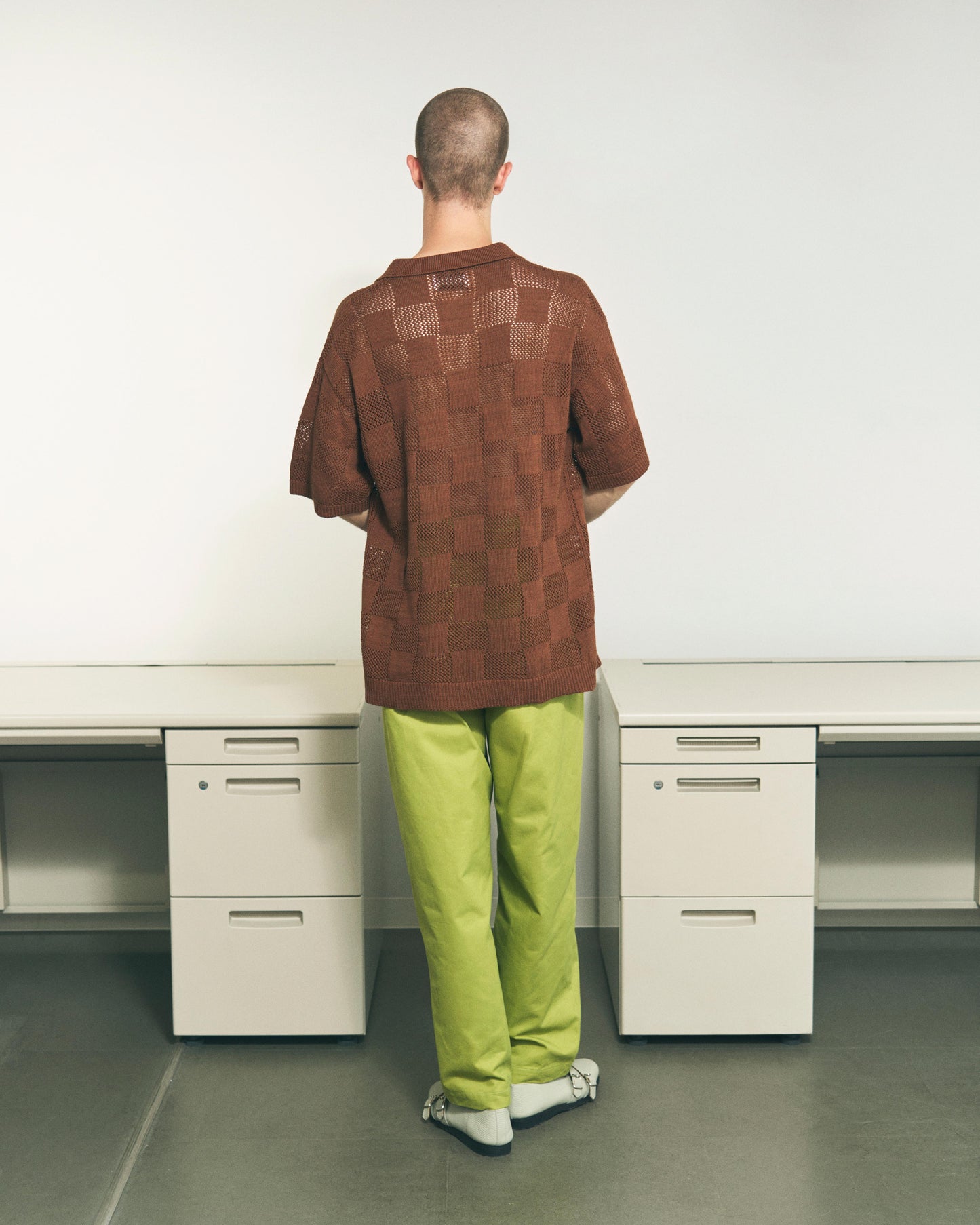 CHECKER WEB SKIPPER POLO BROWN