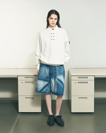 DOUBLE HENLEY STONE SNAP SWEATSHIRT MARINE GREEN