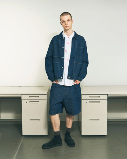 DENIM RIVET CHORE JACKET BEIGE