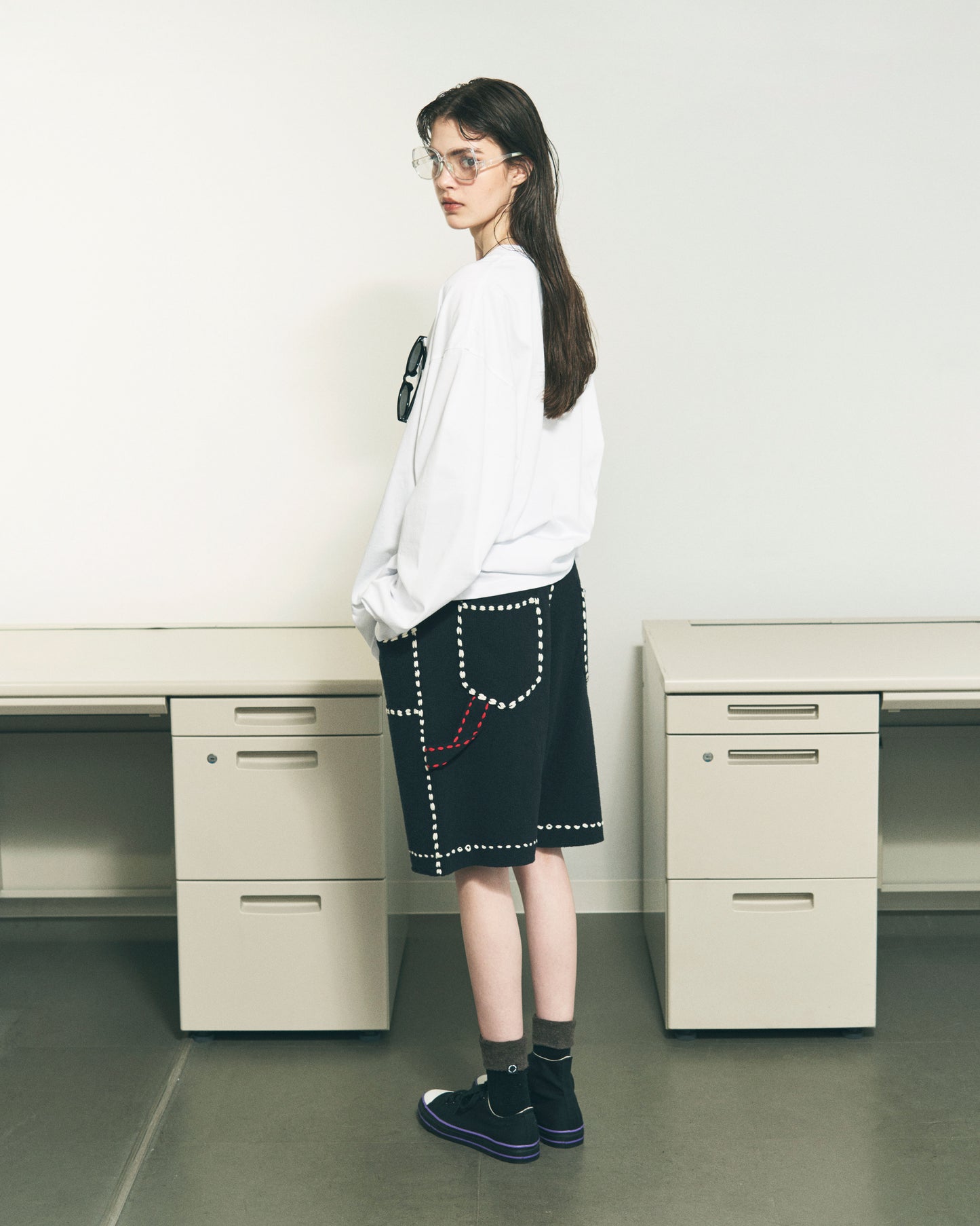 SUMMER PG1 DOUBLE KNEE SHORTS BLACK