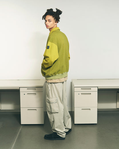 HALF-ZIP COLLAR SWEATSHIRT DYED HEATHER RED