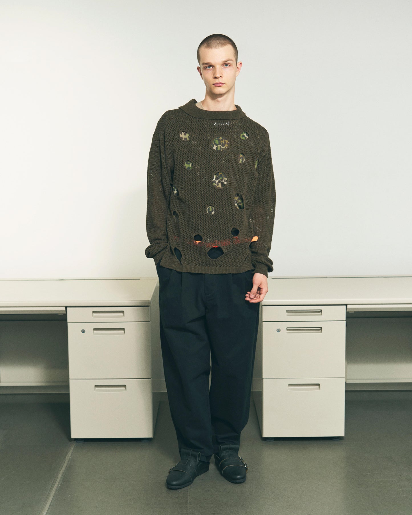 HOLE KNIT SKIPPER OLIVE DRAB