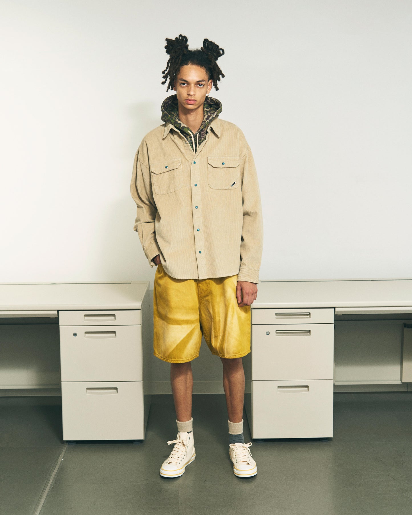 CORDUROY STONE SNAP SHIRT JACKET NAVY