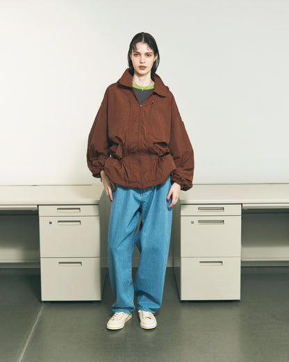 CRUSHED NYLON FULL PACK JACKET GREY