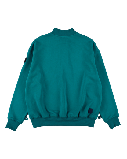DOUBLE HENLEY STONE SNAP SWEATSHIRT MARINE GREEN