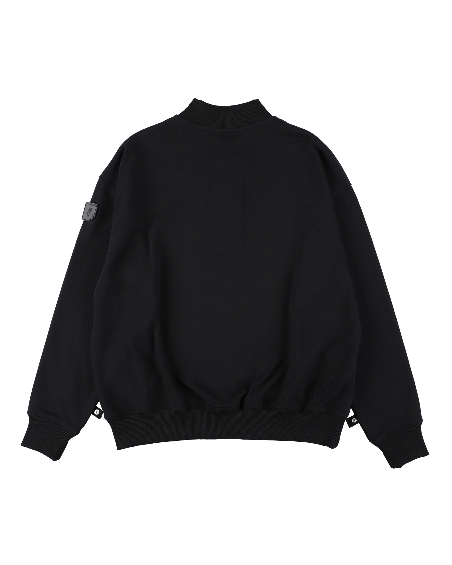 DOUBLE HENLEY STONE SNAP SWEATSHIRT BLACK
