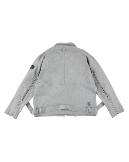 FRENCH TERRY ZIP RUN JACKET HEATHER GREY