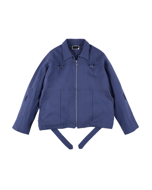 FRENCH TERRY ZIP RUN JACKET NAVY