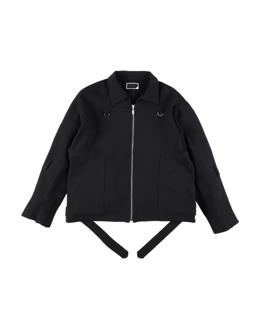 FRENCH TERRY ZIP RUN JACKET BLACK