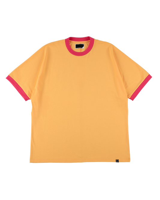 MONO SEAM RINGER T-SHIRT ORANGE x PINK