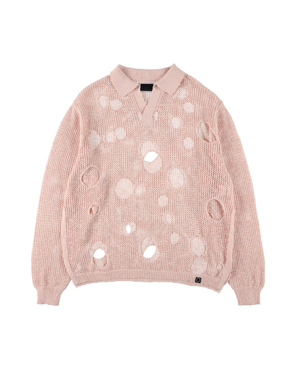 HOLE KNIT SKIPPER LIGHT PINK