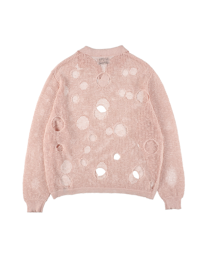 HOLE KNIT SKIPPER LIGHT PINK