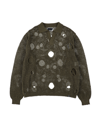 HOLE KNIT SKIPPER OLIVE DRAB