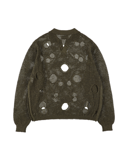HOLE KNIT SKIPPER OLIVE DRAB