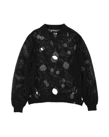 HOLE KNIT SKIPPER BLACK