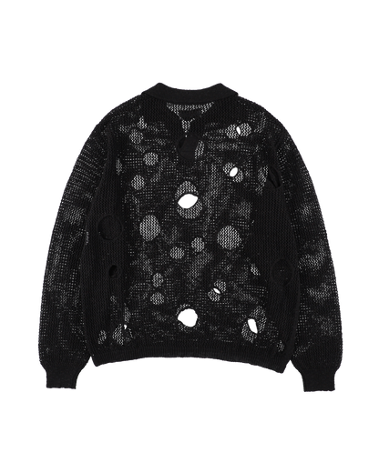 HOLE KNIT SKIPPER BLACK