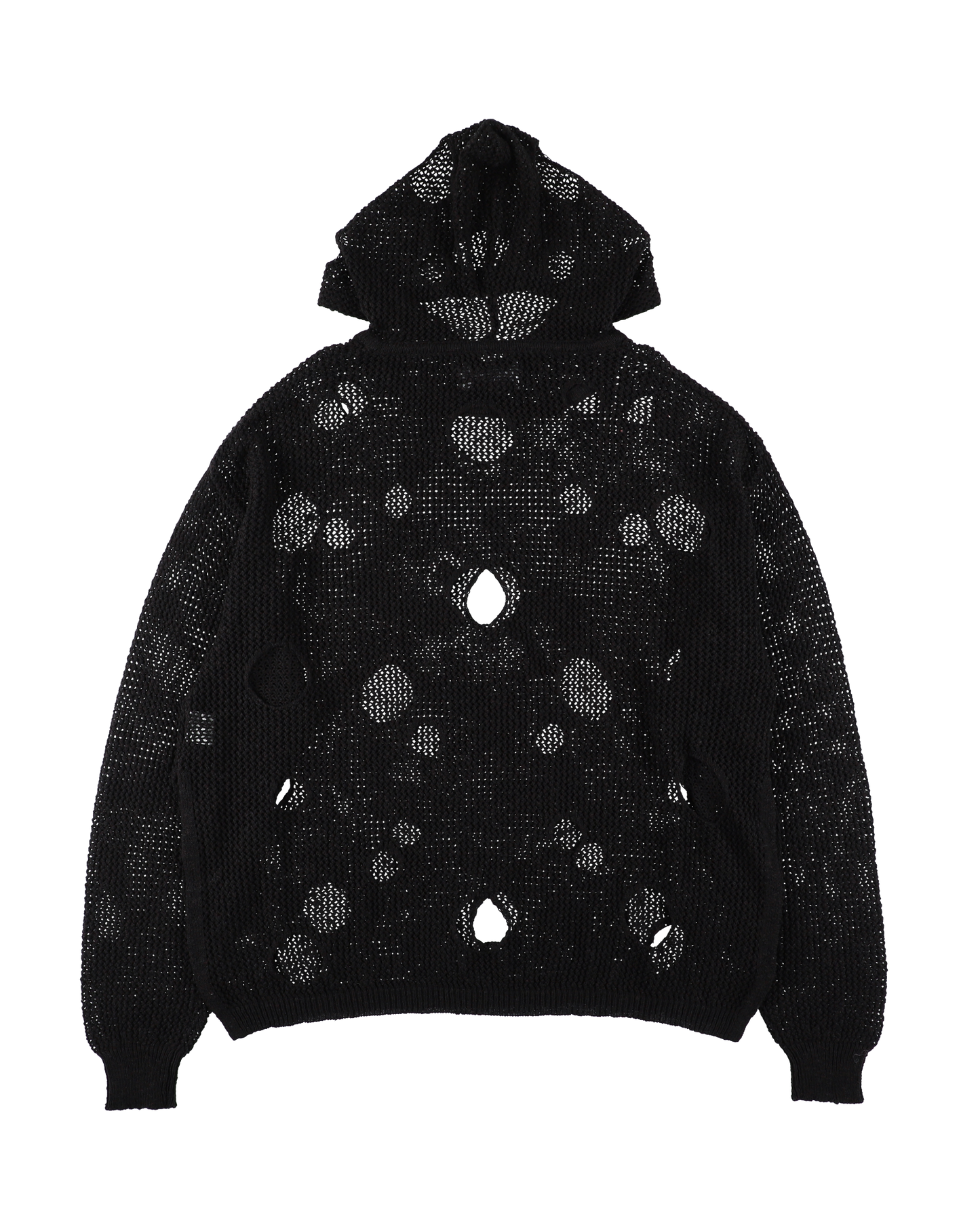 HOLE KNIT HOODIE BLACK