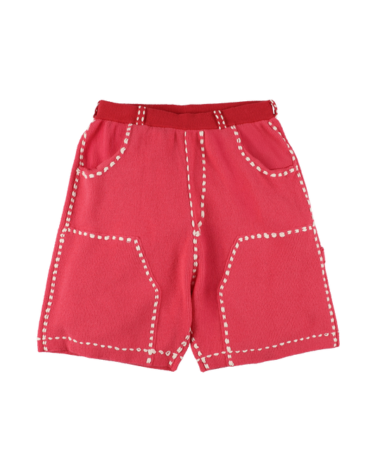 SUMMER PG1 DOUBLE KNEE SHORTS RED x PINK
