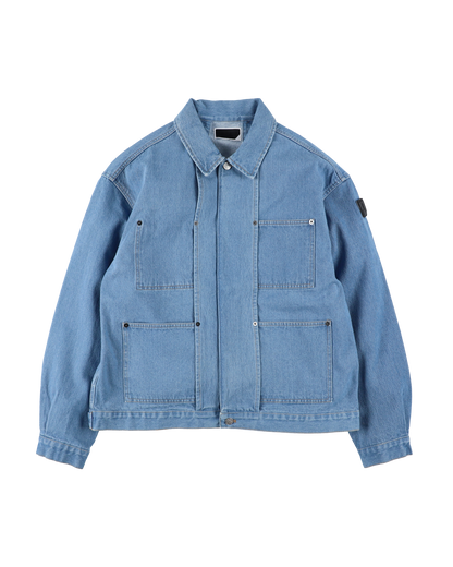 DENIM RIVET CHORE JACKET SAX