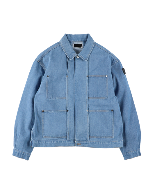DENIM RIVET CHORE JACKET SAX