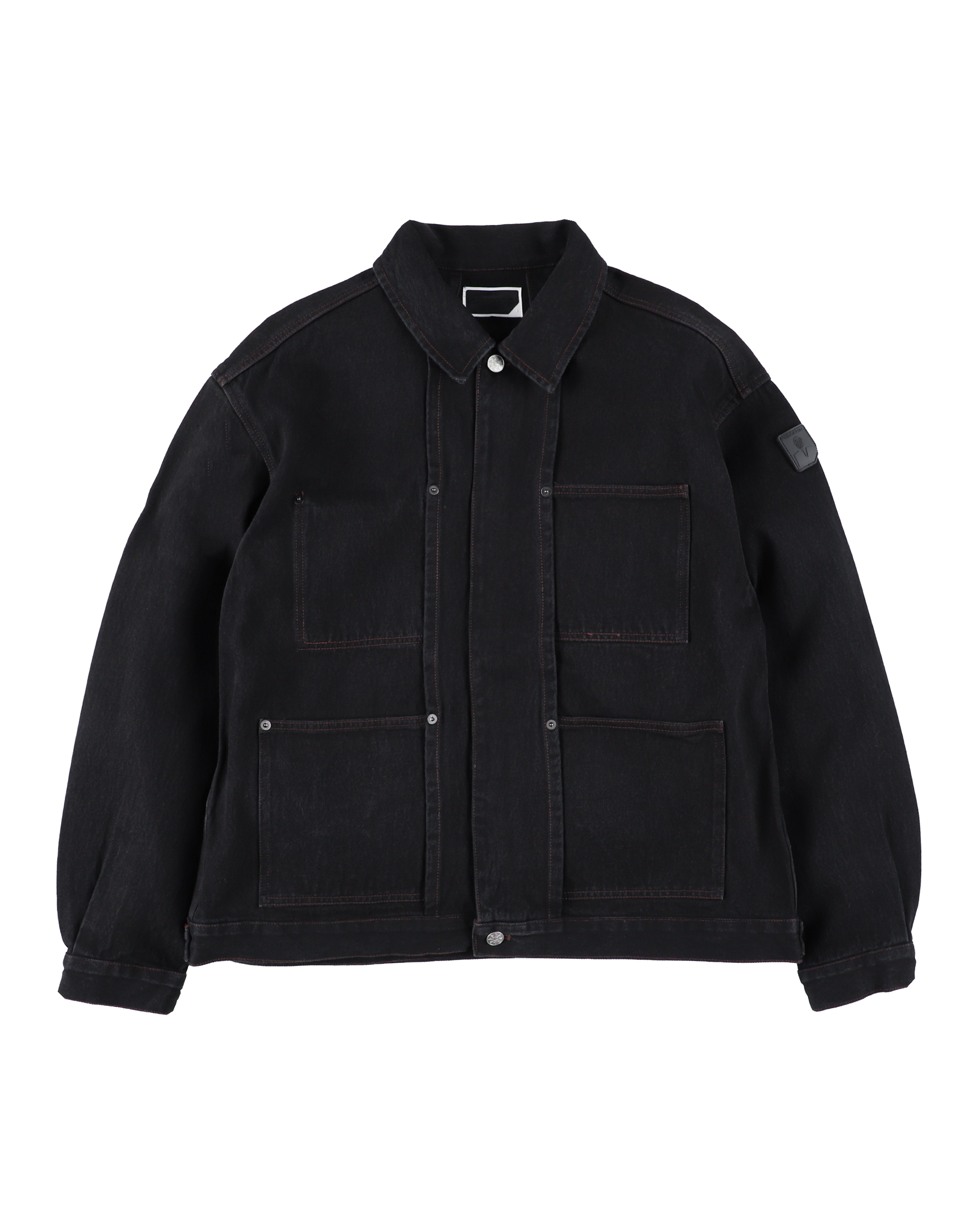DENIM RIVET CHORE JACKET BLACK – PHINGERIN