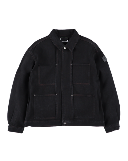 DENIM RIVET CHORE JACKET BLACK