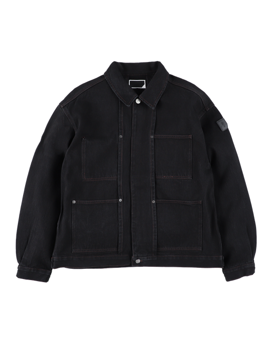 DENIM RIVET CHORE JACKET BLACK