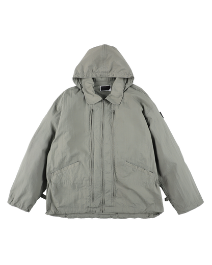 CRUSHED NYLON FULL PACK JACKET GREY