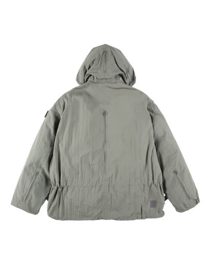 CRUSHED NYLON FULL PACK JACKET GREY
