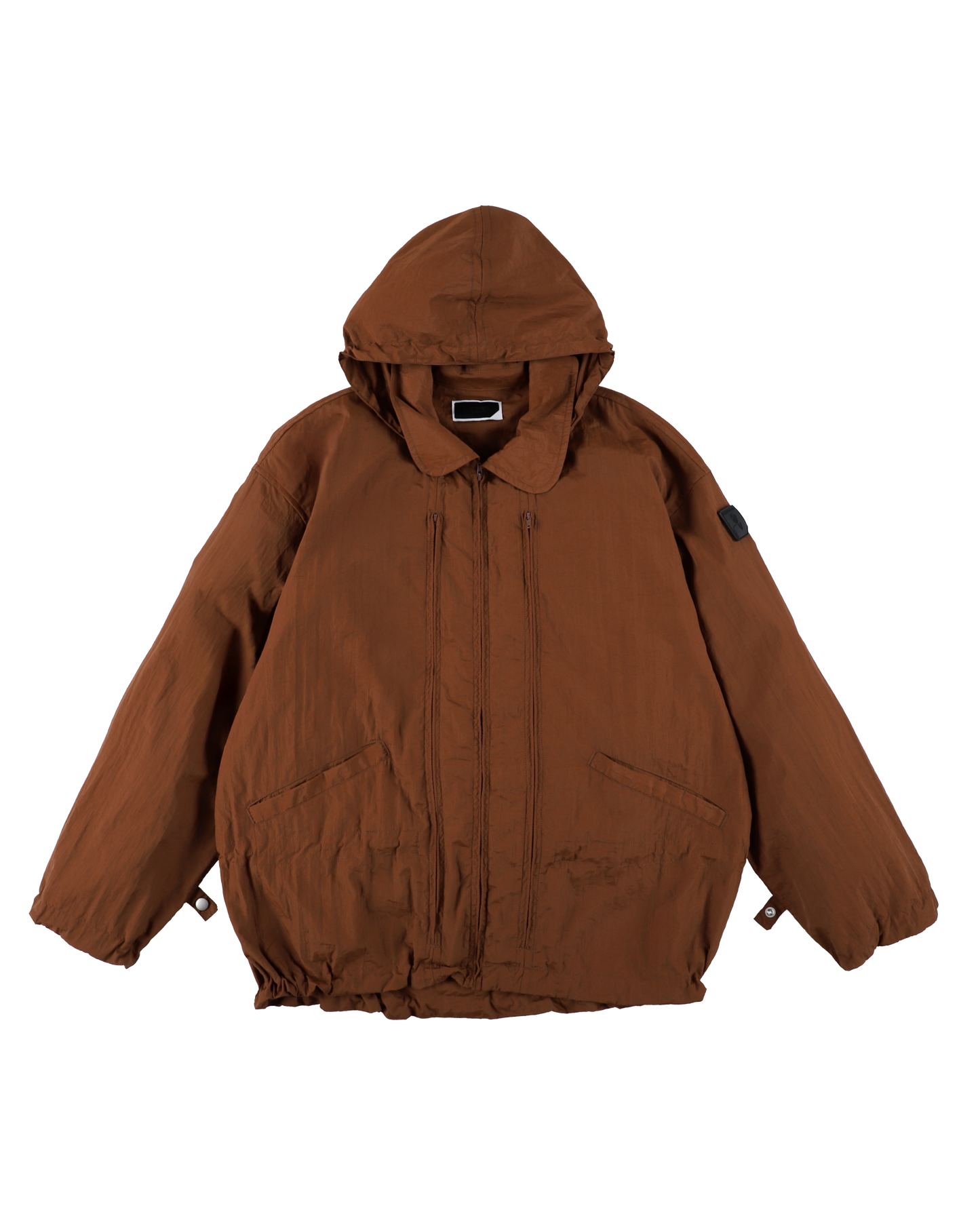 CRUSHED NYLON FULL PACK JACKET BROWN